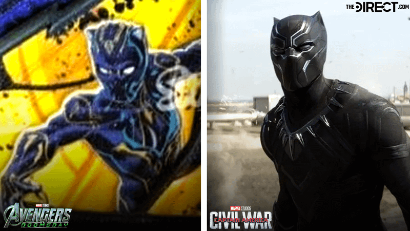 Shuri Black Panther costume in Avengers: Doomsday merchandise and Black Panther costume in Captain America: Civil War.