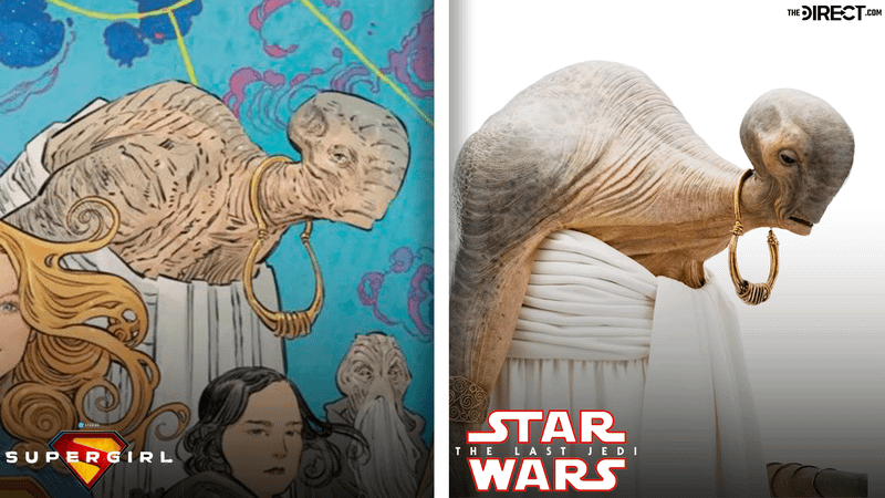 Lexo Sooger in DC promo art and an image of him from Star Wars.