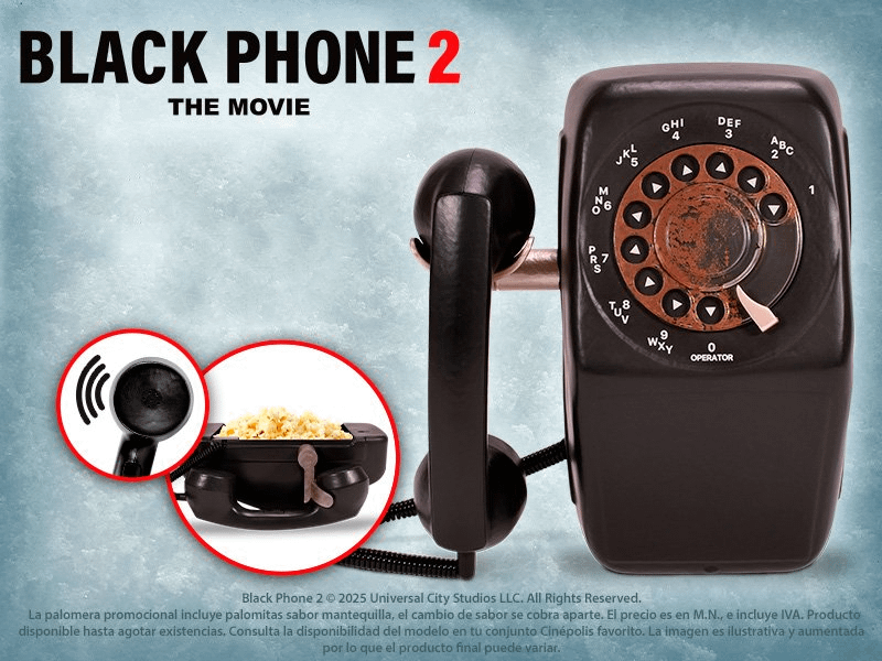 A look at the Black Phone 2 showing the popcorn in the back of it