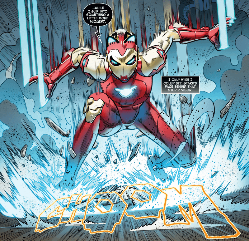 Felicia Hardy wearing a version of the Iron Cat that resembles Iron Man.