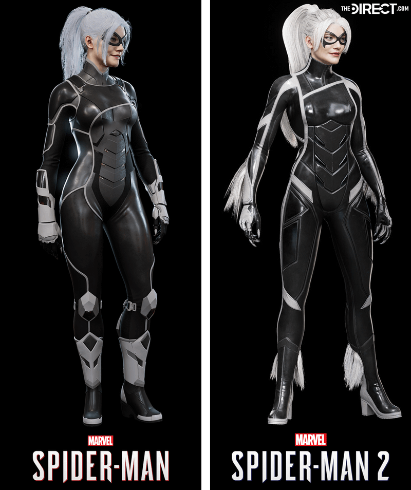Comparing Felicia Hardy's Black Cat between Insomniac's Marvel's Spider-Man and its sequel.