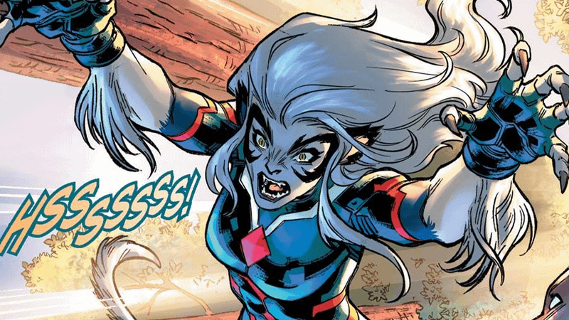 Mutant Felicia Hardy's Black Cat attacking.