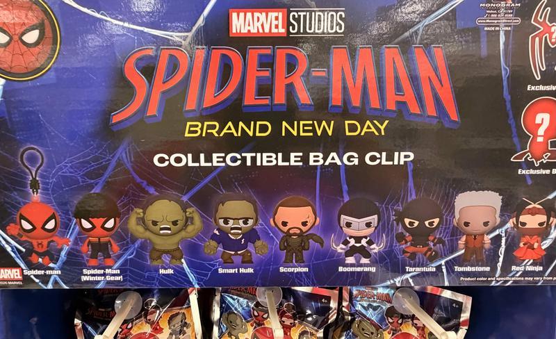 'Spider-Man: Brand New Day' collectible bag clips.