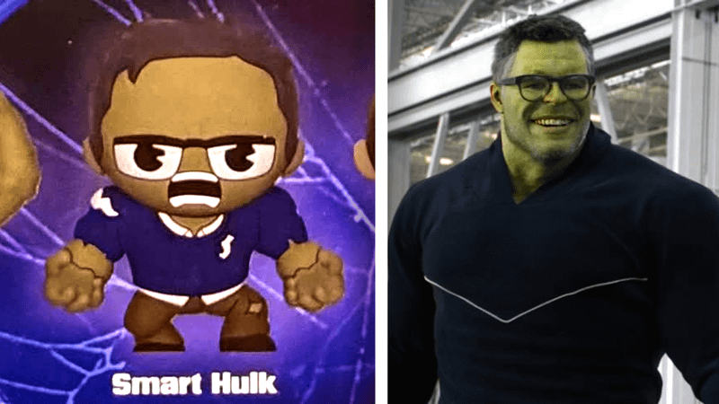 Smart Hulk collectible bag clip from 'Spider-Man: Brand New Day,' Mark Ruffalo as Smart Hulk from 'Avengers: Endgame.'