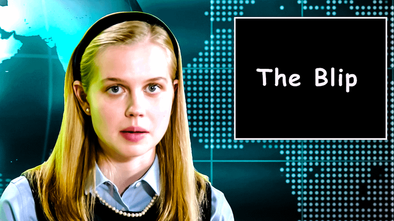 Betty covering a segment on the Blip.