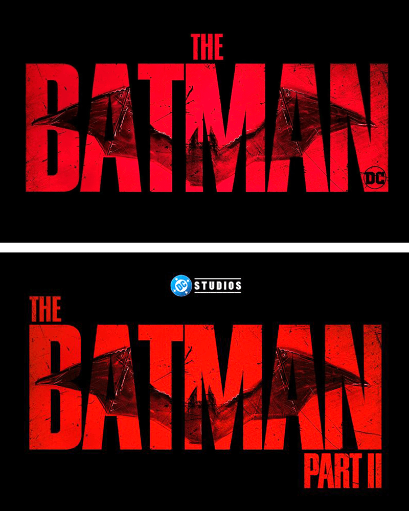The Batman and The Batman Part 2 logos compared.
