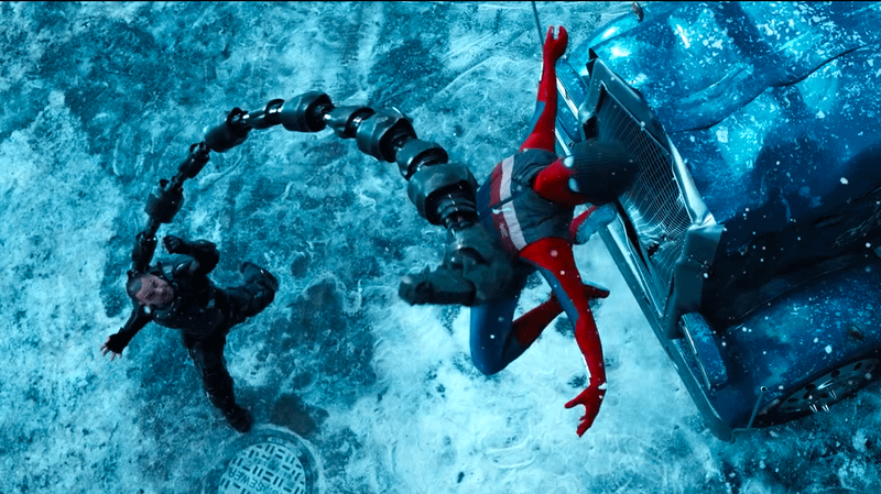 Spider-Man: Brand New Day, Spider-Man fighting Scorpion.