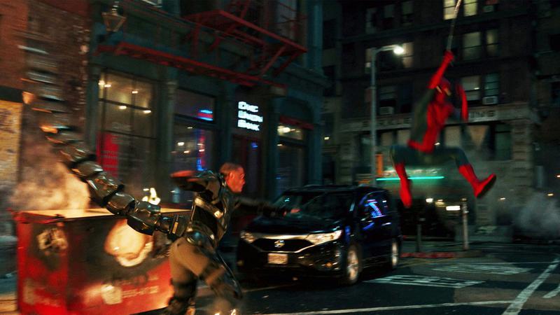 Scorpion fighting Spider-Man.