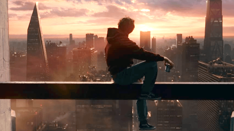 Peter Parker overlooking New York City.