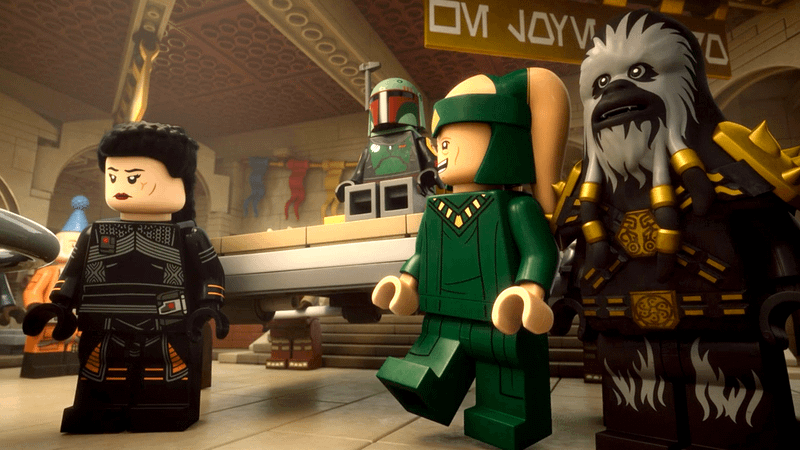 a wookie and togruta in 'LEGO Star Wars: The Mandalorian.'