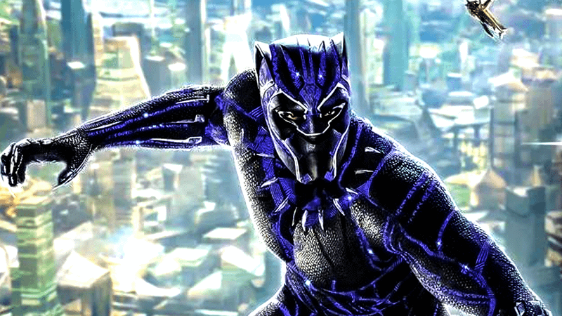 Black Panther from the 2018 Black Panther marketing.