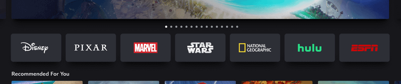 The original Disney+ app carousel