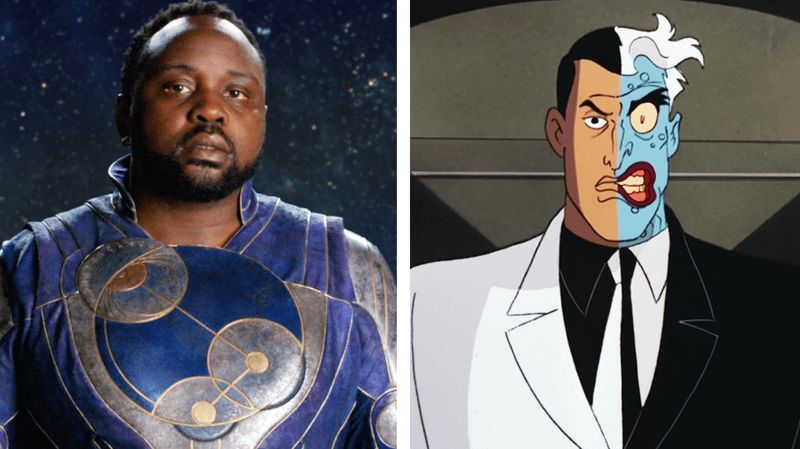 Brian Tyree Henry in Eternals / Two Face in Batman the Animated Series.