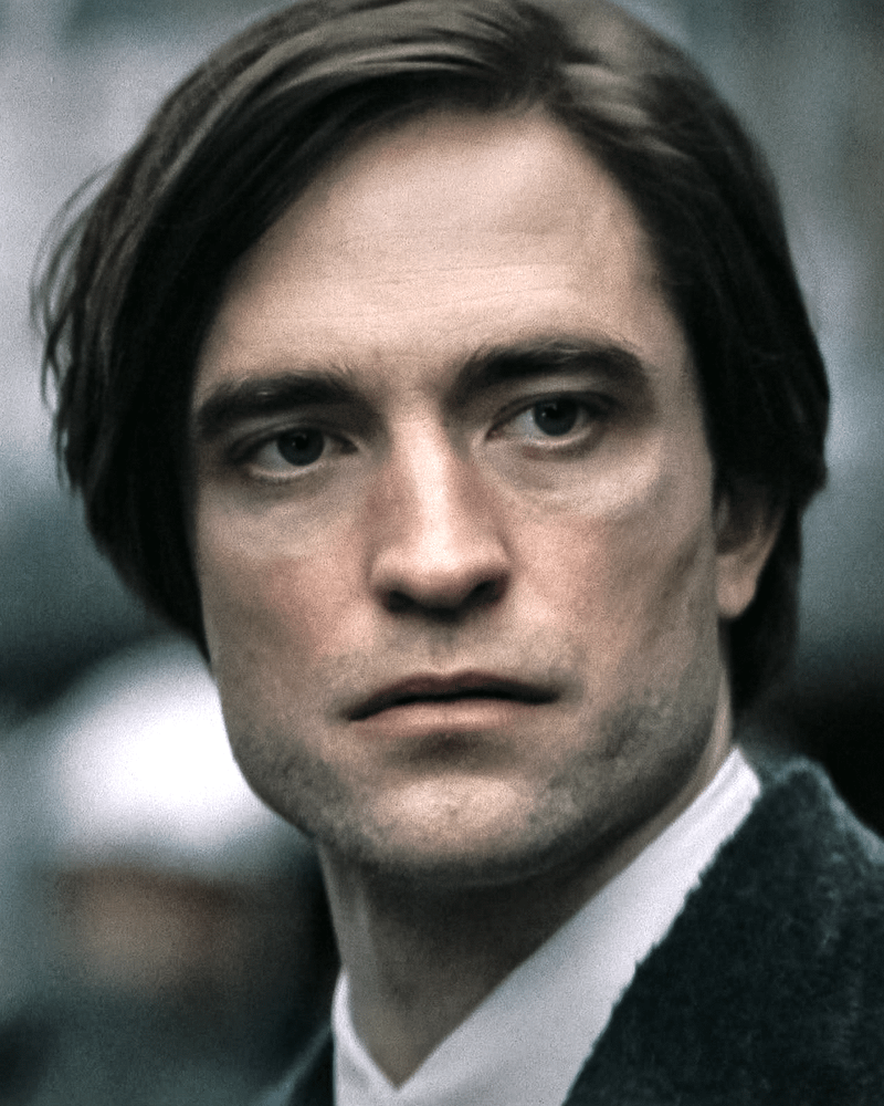 Robert Pattinson looks pale as Bruce Wayne in The Batman.