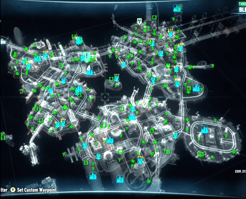 Arkham Knight Gotham City map.