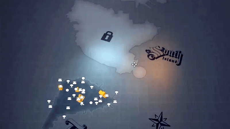 Tricorner and South Island map in LEGO Batman: Legacy of the Dark Knight.