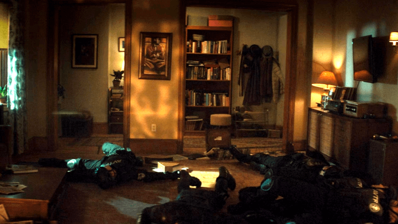 Anti-Vigilante Task Force agents get taken out by Bullseye with a knife.