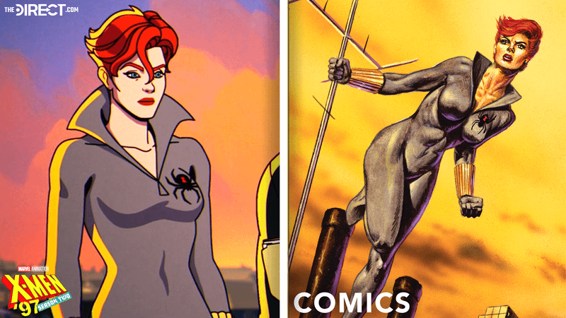 Black Widow in X-Men '97, against her comic book counterpart.