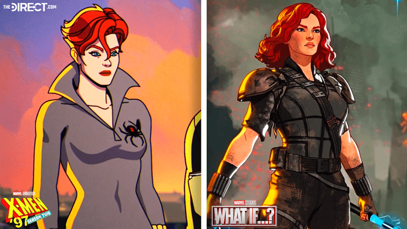 X-Men '97's version of Black Widow, against the comic book version of the character.