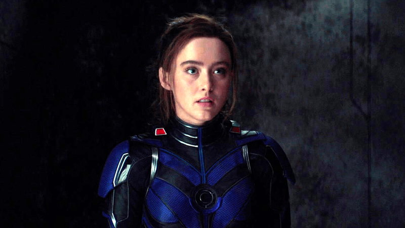 Cassie Lang looking scared in Ant-Man and the Wasp: Quantumania.