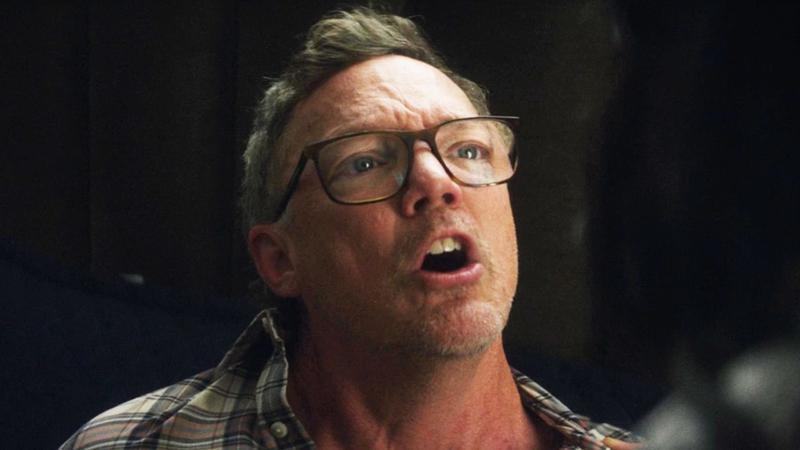 Matthew Lillard Mr Charles being threatened by Jessica Jones in Daredevil Born Again Season 2 Episode 7.