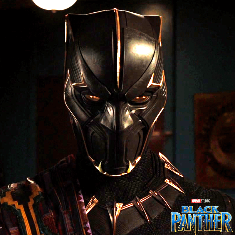 King T'Chaka's Panther Habit mask.