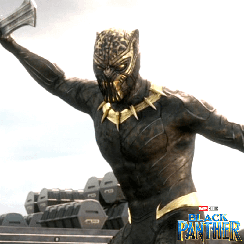 Erik Killmonger's Golden Jaguar mask in Black Panther.