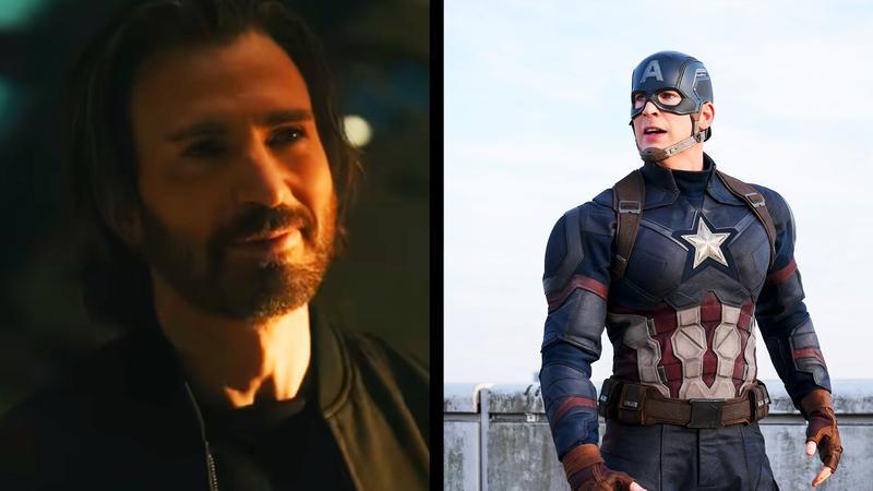 Chris evans as Steve Rogers in 'Avengers: Doomsday' trailer, 'Chris Evans as Captain Ameirca in 'Avengers: Age of Ultron'