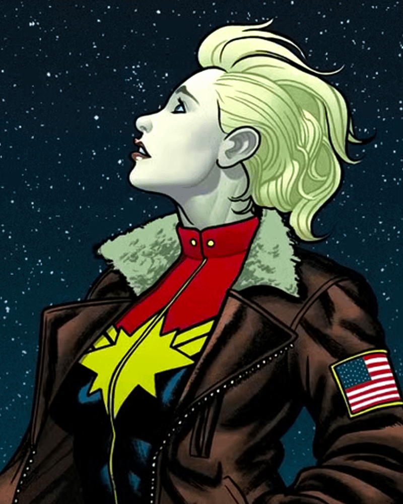 Captain Marvel with mohawk in Marvel Comics