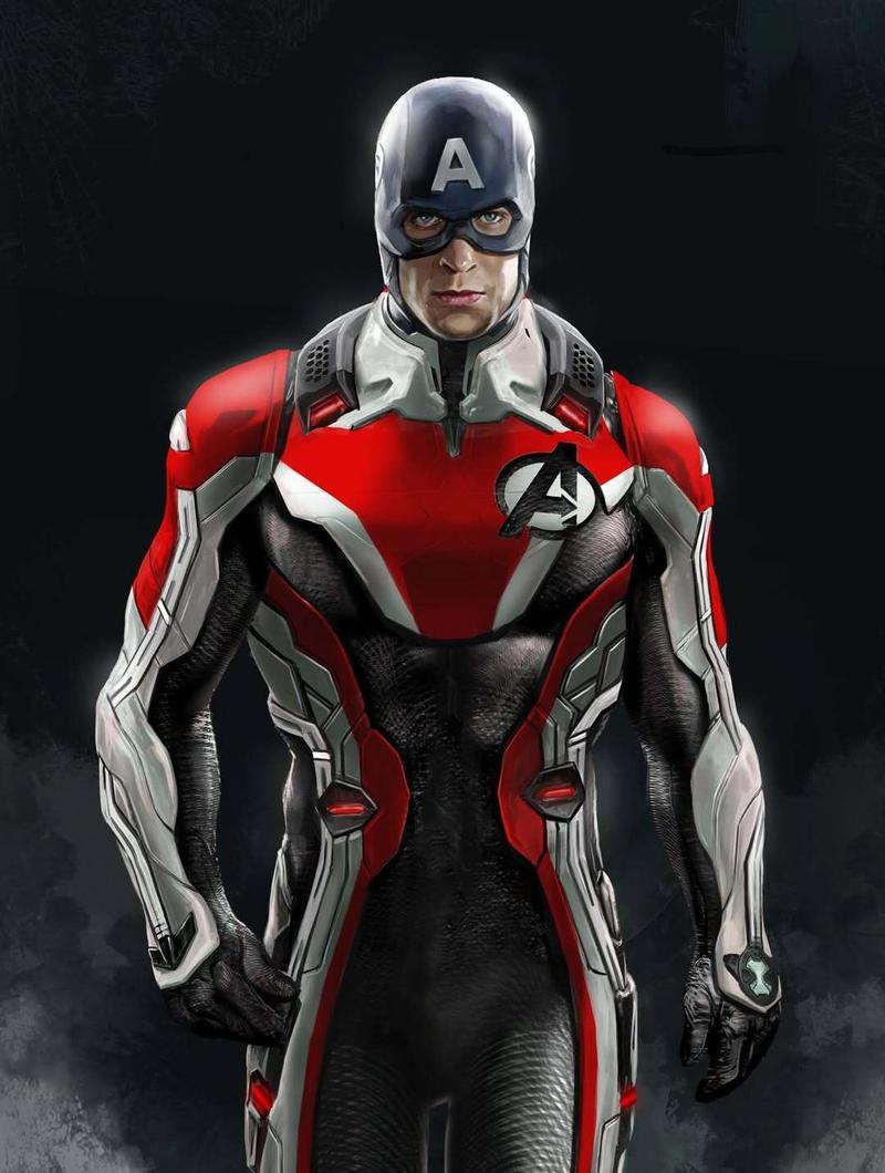 concept art of time heist suit for Chris Evans' Captain America from Avengers: Endgame
