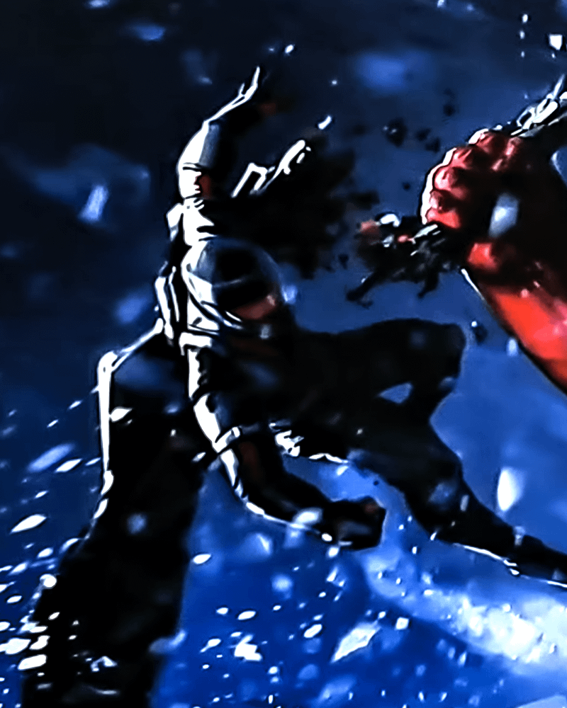 Falcon tumbling through the air in a fight with Red Hulk in Captain America: Brave New World