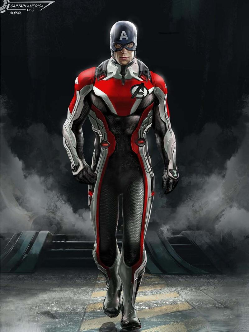 concept art of time heist suit for Chris Evans' Captain America from Avengers: Endgame