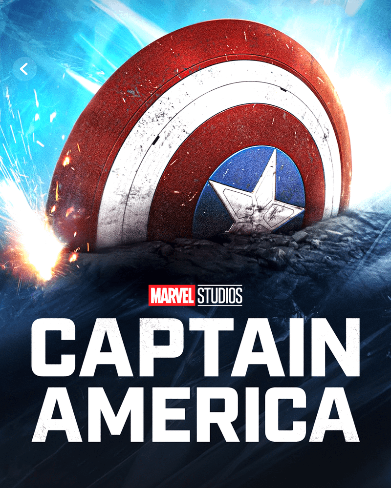 'Captain America' text and shield logo on Disney+.