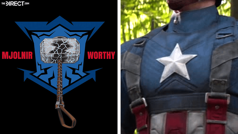 Steve Rogers, Mjolnir Worthy logo, Captain America suit.