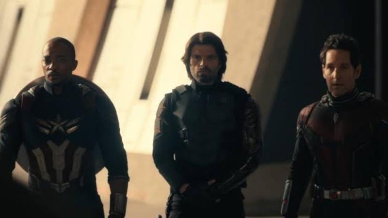 Captain America standing with Bucky and Ant-Man in Avengers: Doomsday.