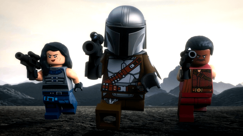 LEGO Star Wars The Mandalorian special, Din Djarin, Greef Karga, and Cara Dune.