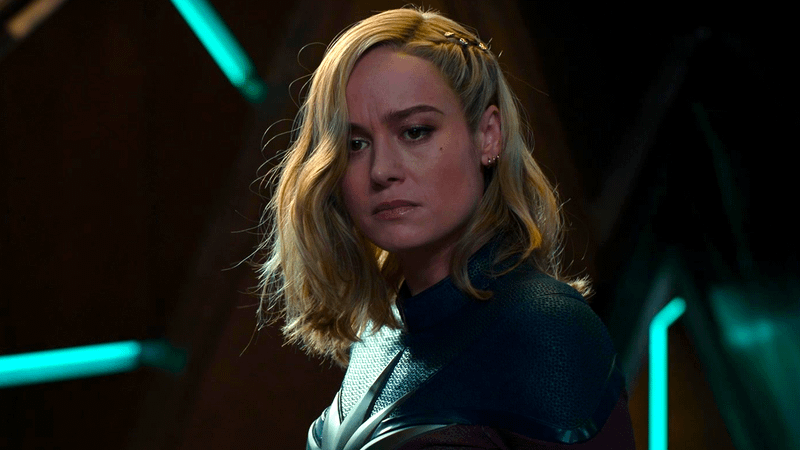 Captain Marvel looking sad in The Marvels.