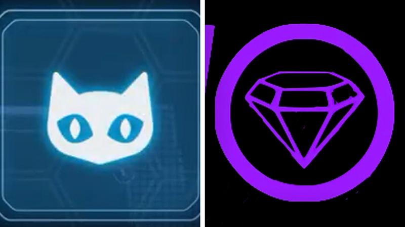 LEGO Catwoman logo and Catwoman logo.