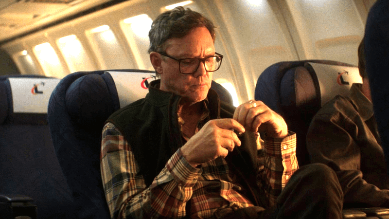 Matthew Lillard Mr Charles on plane in Daredevil: Born Again.