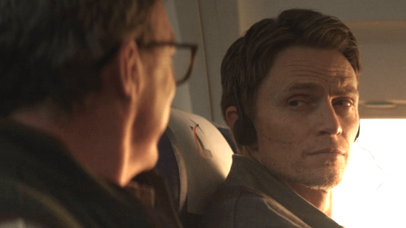 Bullseye looking at Mr Charles In Daredevil Born Again Season 2 Finale.