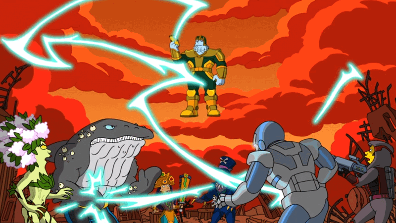 Chinnos and the Vindicators in The Simpsons