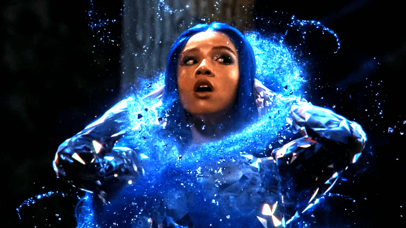 Malia Baker as Chloe Charming undergoing an evil transformation.