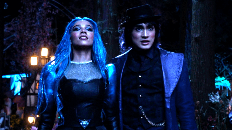 Evil Chloe Charming and Max Hatter standing next to each other.