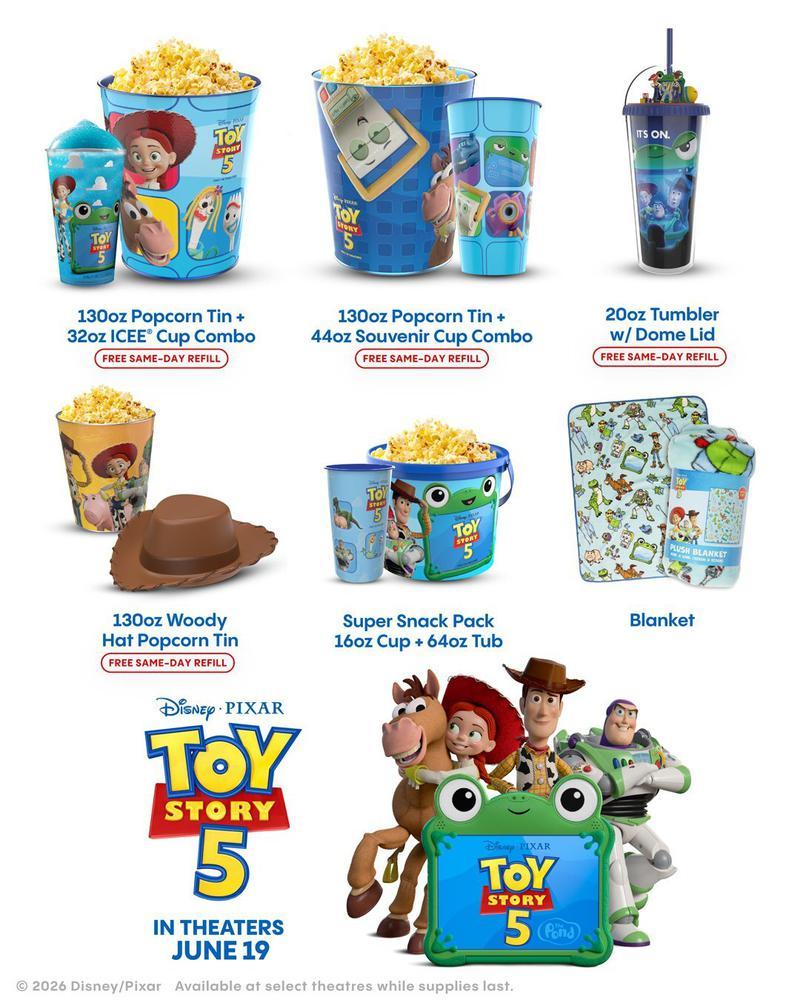 Cinemark Popcorn buckets.