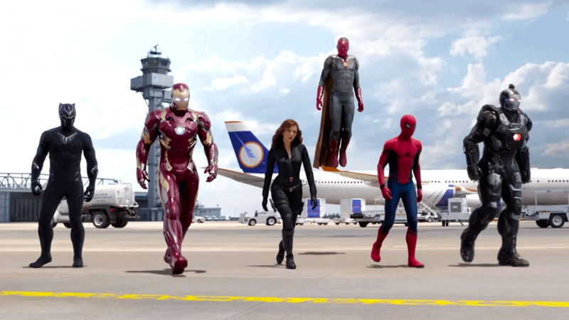 Iron Man's team in Captain America: Civil War