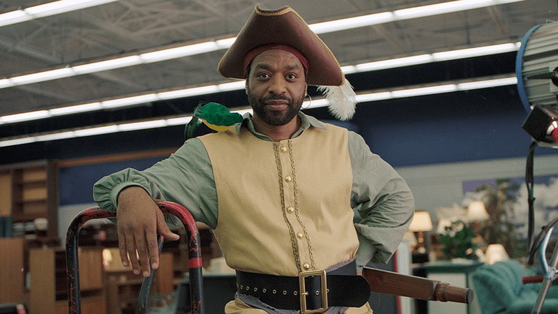 Chiwetel Ejiofor's Clark from Backrooms wearing a pirate costume.