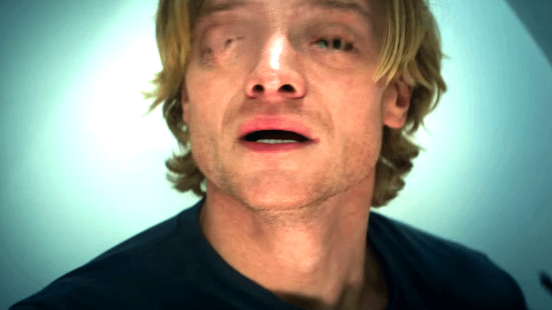 Matt Hagen's face melts and droops in the Clayface teaser trailer.