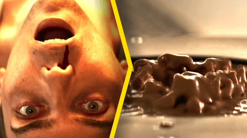 A man bleeding and bubbling clay.