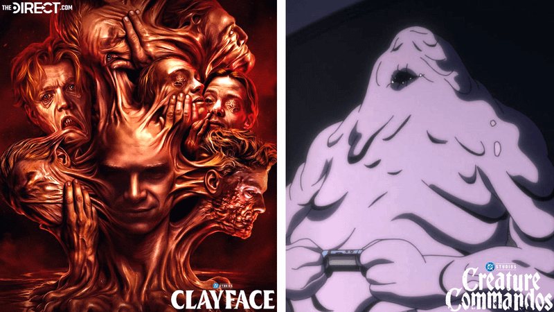 Clayface's design in new poster versus Creature Commandos design.