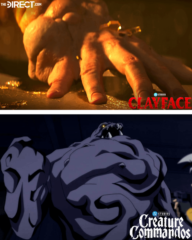 Matt Hagen's live-action Clayface transformation versus animation.